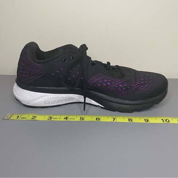 Under Armour UA Charged Rebel Running Sneakers Women’s Size 8.5 Black/Purple - Picture 9 of 12